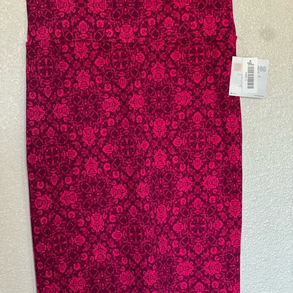 Red and Pink Patterned Skirt